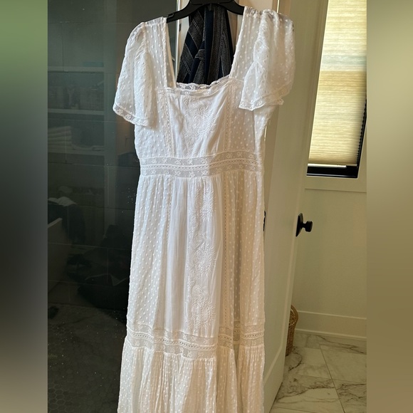 NWT LoveShackFancy Norma Maxi Dress. Sz 10. White - Picture 5 of 5